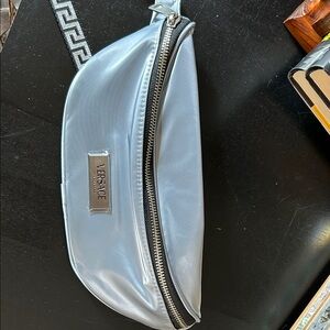 Versace Metallic Silver Pouch fanny pack